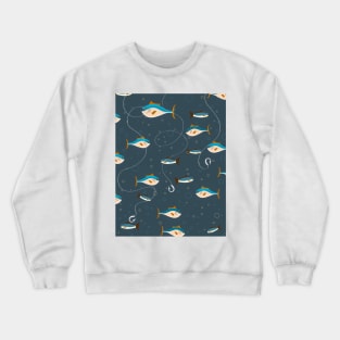 Cute fishing pattern. Crewneck Sweatshirt